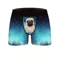 Men's Puppy Starry Sky Pattern High Stretch Comfortable Boxer Briefs Underwear