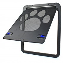 Pet Screen Door Cat Door Sliding Screen Pet Door with Magnetic Flap Lock Automatically for Small Cats Dogs