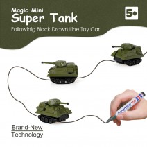 GOLD LIGHT Magic Mini Tank Follow Black Drawn Line Toy Car