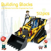 Engineering Truck Building Blocks Educational Toy Bricks 2.4G Remote Control Construction Tractor Toys for Kids Christmas Gift 512pcs