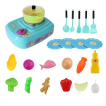 23PCS Kitchen Play Toy Simulation Kitchen Gas Furnace Toy Kids Pretend Play Cooking Set Cookware Pots Playset with Play Food Vegetables Cooking Utensils Toy Cutlery Early Educational Toys Learning Gift for Girls Boys Kids