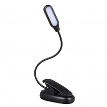 5 LED 2 Light Colors 3 Illumination Modes Table Lamp Desk Light with Clamp Clip Base Flexible Bendable Bendy Tube with USB Charging Port Built-in 1000mAh High Capacity Rechargeable Battery for Music Stand Bookshelves Office Computer Desk Headboard