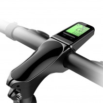 Wireless Bike Stem Computer Multi Functional LCD Screen Cycling Computer Mountain Bike Handlebar Speedometer IP65 Waterproof Odometer Cycling Measurable Temperature Stopwatch