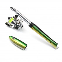 Portable Pen Fishing Rod Mini Pocket Fishing Rod with Spinning Kit for Travel Saltwater Freshwater Fishing