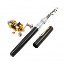 Fishing Rod Reel Combo Kit Set Mini Telescopic Portable Pocket Pen Fishing Rod Pole + Reel Aluminum Alloy Fishing Accessories