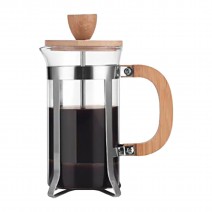 12oz French Press Coffee Maker with Wooden Handle High-Density Filter Heat Resistant Borosilicate Glass Teapot Coffee Press