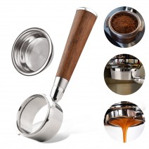 58mm 2 Ears Stainless Steel Bottomless Naked Portafilter Wooden Coffee Handle Cup Filter Basket for GAGGIA CLASSIC EVOLUTION ESPRESSO BABY CLASSIC NEW BABY