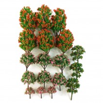 18pcs Mixed Colorful Model Trees of Different Sizes Accessories Miniature Landscape Scenery Train Model Trees