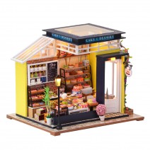 DIY Toy Doll House Miniature Baking Honey Assemble Dollhouse kit with Furniture with Light and Music Kids Birthday Gift Toys