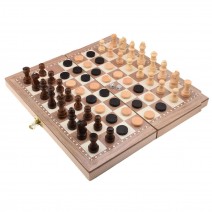 Folding Wooden Three-in-one Suit Chess Board Solid Wood Chess Checkers Suit Gomoku Suit Chess Set