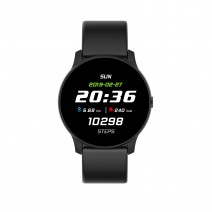 KW19 Smart Sports Watch 1.3-Inch TFT Single-Touch Screen BT4.0 Life Waterproof Fitness Tracker Sleep/Heart Rate/Blood Pressure Monitor Multiple Sports Mode Notification/Call/Sedentary Reminder Remote Camera/Music Control Compatible with Android iOS