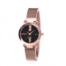 Women Fashion Elegant Luxury Starry Sky Quartz Watch Lady Magnetic Band Jewelry Wristwatch