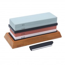 400/1000 3000/8000 Grit Sharpening Stone Double-sided Whetstone Cut Set With Non-Slip Bamboo Base and Free Angle Guide