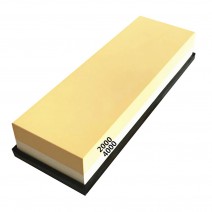 Sharpening Stone with Non Slip Silicone Base Dual Grit 2000/4000 Waterstone Whetstone Knife Sharpener