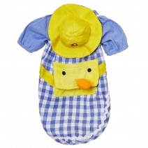 Dog Shirt Pet Plaid Shirts Pet Summer Clothes for Puppy Dogs Duck Cartoon Backpack with Yellow Hat