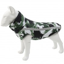 Reflective Waterproof Windproof Dog Coat, Autumn and Winter Warm Polyester Dog Jacket Winter Dog Vest for Medium Large Dogs Black and White Graffiti