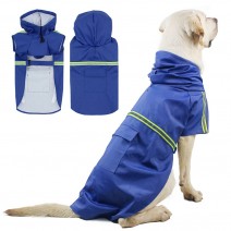 Dog Raincoat with Hood Pocket Reflective Adjustable Waterproof Slicker Rain Jacket for Small Medium Large Dog