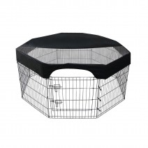 24 Inch Pet Playpen Cover 8 Panels Octagonal Pet Fence Mesh Cover Dog Playpen Sun Protection Shade Cover Waterproof Dog Playpen Top Cover Playpen Not Include