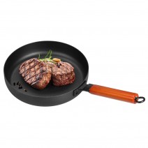 Fry Pan Nonstick Pan with Wooden Handle Iron Frying Pan