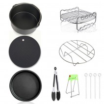 7pcs Carbon Steel Fine Quality Air Fryer Accessories Kit Professional Home Kitchen Cooking Tools Set