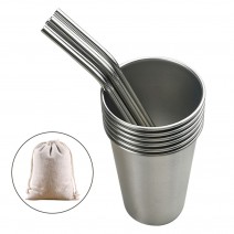 36PCS 500ml Stainless Steel Cups and 6PCS Stainless Steel Straws Stainless Steel Cups Stackable Cups Drinking Cups Metal Cups Suitable for Camping Party Home Travel Bar