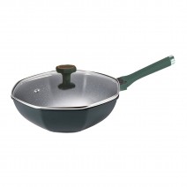 Non-stick Wok Maifan Stone Octagonal Wok Stir Fry Pans With Lid Comfortable Handle Die-cast Aluminum Deep Frying Pan Cooking Pan Wok