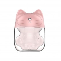 120 ML Portable Cat Claw Cat Shape Quiet Mist Humidifier Mini Water Sprayer Essential Oil Diffuser with Low Noise Sleep Mode Waterless Auto-Off 7 Color Light Adjustable Mist Mode Fan Night Light for Office Baby Bedroom Living Room Home