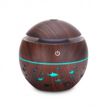 YX-003Y 130ml Air Humidifier USB Air Diffuser Essential Oil Aromatherapy Machine Mist Maker Hollowed-out Wood Grain Art 7 Colorful Lights for Yoga Relax Office Home Bedroom Living Room Study Spa