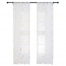 Sheer Curtains Marble Print Window Screen Curtains for Living Room Window Patio Door 1 Panel 40