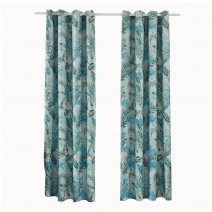 Blackout Curtains Blue Tropical Rainforest Leaves Flower Thermal Insulating Room Darkening Curtains for Living Room 39