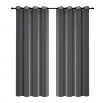 Festnight 2PCS 145*140cm Solid Color Curtains Polyester Fiber Grommet Light Filtering Casual Textured Privacy Curtains for Bedroom Living Room