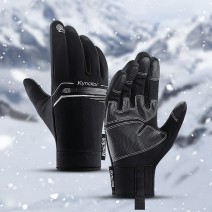 Winter Men Women Cycling Gloves Windproof Waterproof Anti-Slip Touchscreen Warm Fleece Full Finger Bicycle Skiing Gloves