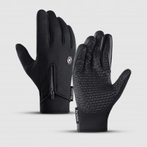 Men Women Winter Cycling Gloves Three Fingers Touch-Screen Fleece Windproof Waterproof Warm Outdoors   Sport Gloves